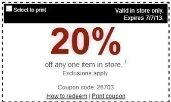 Staples: 20% Off Any One Item In Store (thru July 7th)