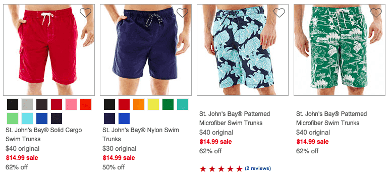 mens swim trunks jcpenney