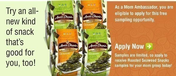 FREE Annie Chun’s Roasted Seaweed Snacks (Mom Ambassadors Only!)