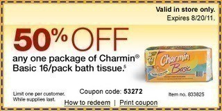 Staples: Check Your Email for 50% off Charmin 16 pk Basic Toilet Paper ($4.74 after coupons!)