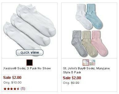 JC Penney: 5 Pack Ladies Socks as low as $1.85 + FREE Ship + 9% Cash Back!