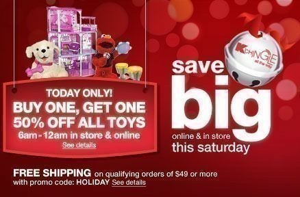 Kmart: B1G1 50% off ALL Toys, Kids Clothing & Shoes (12/10 Only)