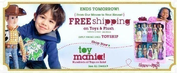 The Disney Store: FREE Ship with Toy or Plush Purchase + 20% Off & 8% Cash Back!