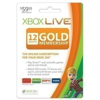 Xbox Live 360 12 mo. Gold Membership Only $36.99 + FREE Ship (Reg. $60)