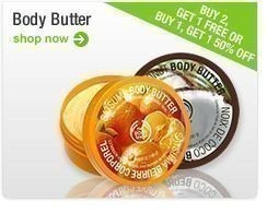 The Body Shop: $10 off $11 or More (3 Body Butters as low as $7.95 Shipped)