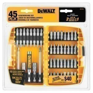 Home Depot: DeWalt 45 pc Screwdriving Set $9.98 + FREE Store Pick Up (reg. $41)