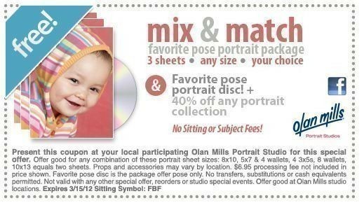 Olan Mills: FREE Mix & Match Potrait Session (Facebook Offer)