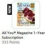 MyCokeRewards: 1-Year Subscription to “All You” Magazine just 333 Points!