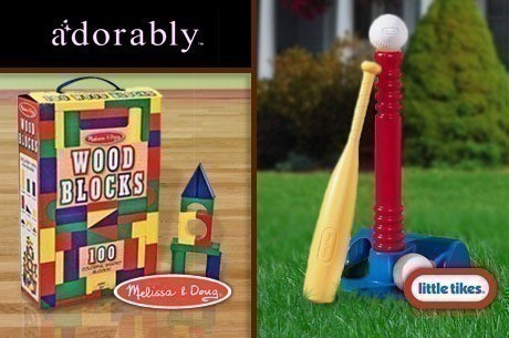 Eversave: 100 pc Melissa & Doug Wood Blocks or Little Tikes T-Ball Set $10