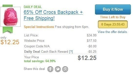 Crocs Backpack just $12.25 Shipped (Reg. $35)  – Shop at Home Offer!