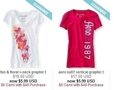 Aeropostale: Summer Clearance up to 80% off + $5 Cami Offer