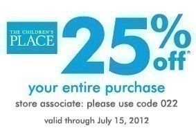 The Childrens Place: 25% off Purchase Coupon Online or In-Store (Ends Today)