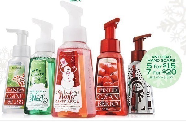 Bath and Body Works: $10 off $30 (Score Anti-Bac Hand Soap for $2 ea.)