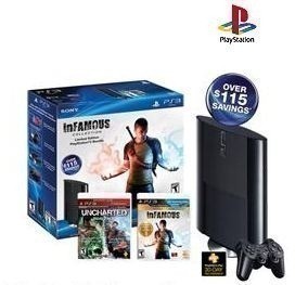 Newegg: Sony PS3 Bundle with Uncharted 1 + 2 and Infamous 1 and 2 just $199 Shipped