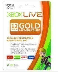 Xbox Live 360 12 month Gold Membership $37.99