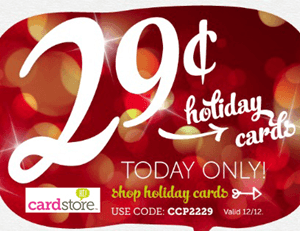 Ends Tonight! :: Cardstore: 29c Holiday Cards with FREE Postage