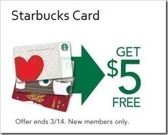 Starbucks: FREE $5 Gift Card for NEW My Starbucks Reward Members thru 3 ...