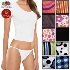 Tanga: 12 pk of Fruit of the Loom Fashion String Bikinis $13 Shipped