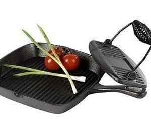 Sears: Basic Essentials Cast Iron Grill Pan with Press $9 + FREE Pick Up