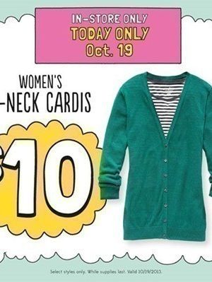 Old Navy: Women’s V-Neck Cardis just $10 (Today Only)