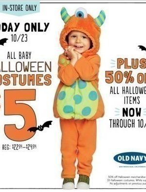 Old Navy: ALL Baby Halloween Costumes $5  (Today Only 10/23)