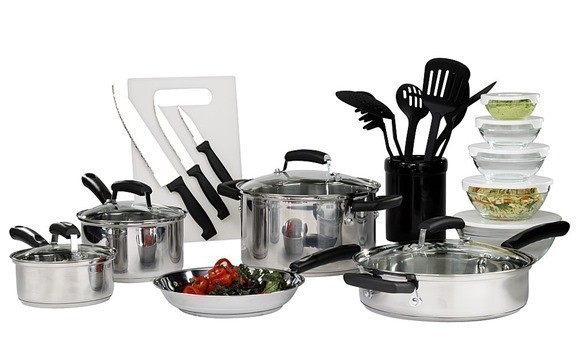 Sears: Basic Essentials 25pc Stainless Steel Cookware Set $9.99 + Free ...