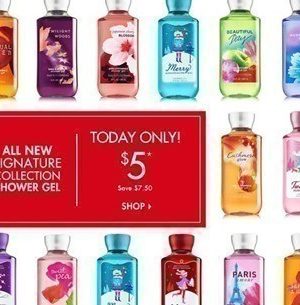 Bath and Body Works: 5 Signature Collection Shower Gel + Bonus Signature Item $26 Shipped (Today Only)