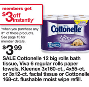 Cottonelle 12 Double Roll as low as $1.44!