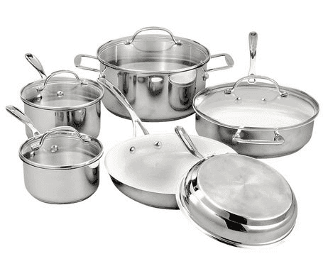 Gourmet Living 10 Pc Ceramic Stainless Steel Cookware Set $79.99 