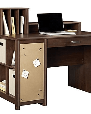 Staples; Ameriwood® Carson Cube Desk w/ Low Hutch, Resort Cherry just $79.99 Shipped