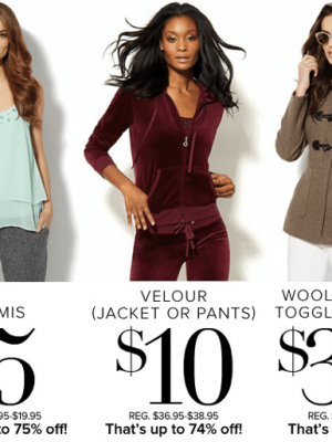 New York & Company:  Camis just $5 & Velour Pants just $10 {+ Score up to 30% OFF}