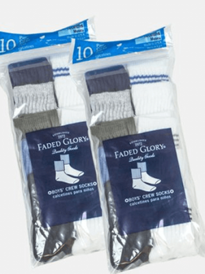 20-Pack Faded Glory Infant Boys Crew Socks just $4.99 Shipped