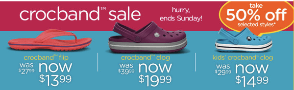 Crocs: 50% OFF Select Styles + FREE Shipping on $24.99 or more {Crocband Flips just $13.99}