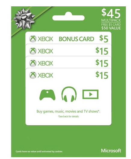 Best Buy: $50 in XBOX Gift Cards just $40.50 + FREE Store Pick Up