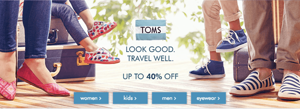 Zulily: Up to 40% OFF Tom’s Shoes for Men, Women & Children