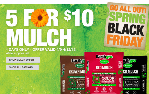 Lowes Mulch Package: 5 for $10 - wide 11