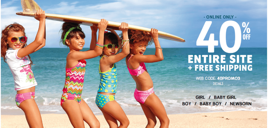 The Children’s Place: 40% OFF + FREE Shipping = GREAT Deal on Swim!