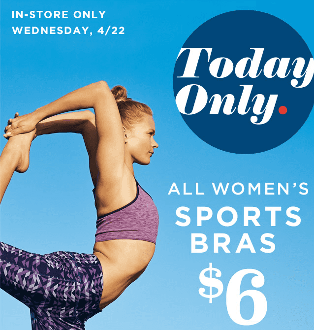 Old Navy: Women’s Sports Bras just $6 ~ Today Only April 22nd