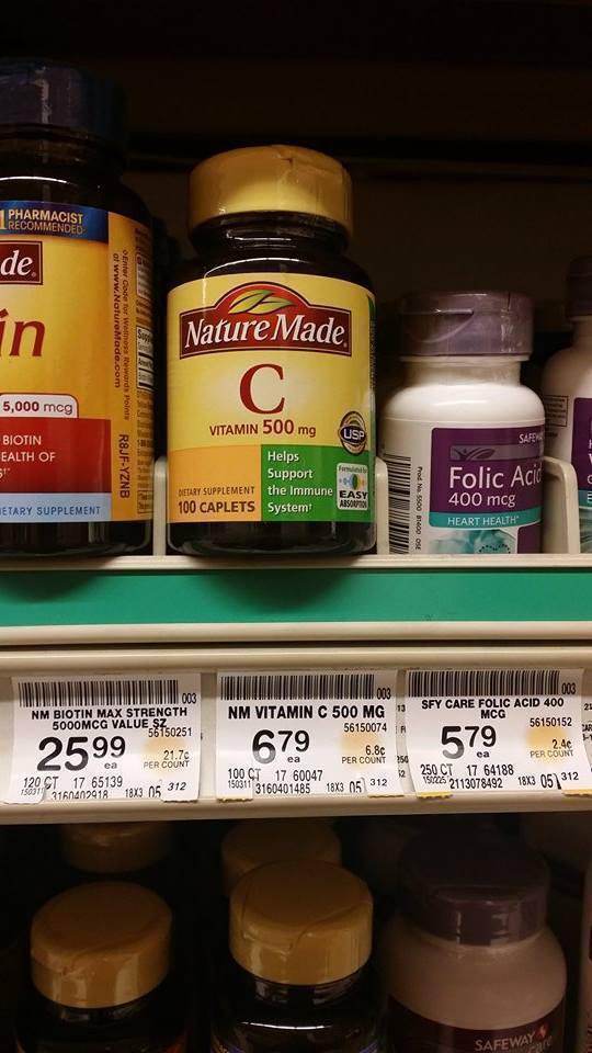 Safeway: Nature Made Vitamins $3.40