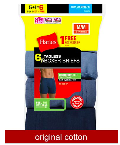 Hanes: 6 pk Men’s Tagless Boxer Briefs just $14.99 + FREE Shipping!