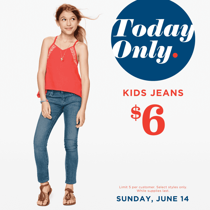 Old Navy: Kids Jeans just $6 ~ Today Only 6/14