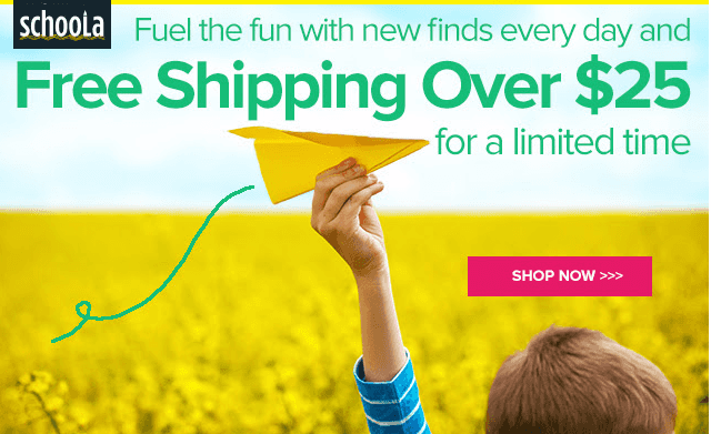 Schoola: FREE Shipping on $25 Purchase + Up to $25 in FREE Credit