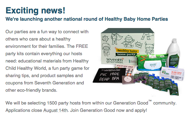 Apply to Host a Seventh Generation Healthy Baby Home Party