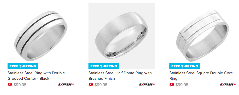 Men’s Stainless Steel or Titanium Rings Blowout ~ $5 + FREE Shipping