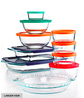 Macy’s: Pyrex 19 Piece Bake, Store and Prep Set with Colored Lids just $24.99