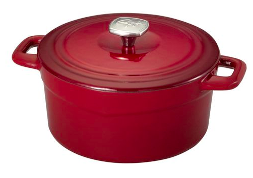 Pfaltzgraff.com: Guy Fieri 3.5 qt Red Cast Iron Dutch Oven $23.99 {reg. $49.99}