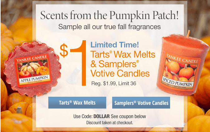 Yankee Candle:  Tarts, Wax Melts & Samplers Votive Candles $1