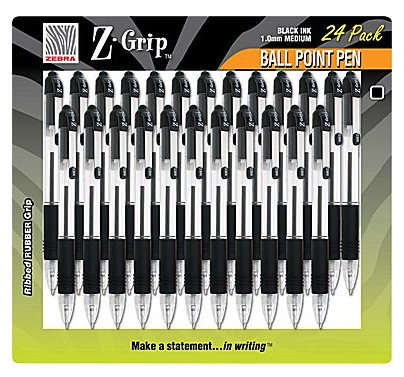 Staples: Zebra® Z-Grip® Retractable Ballpoint Pen 24 pk $5 (Shipped)