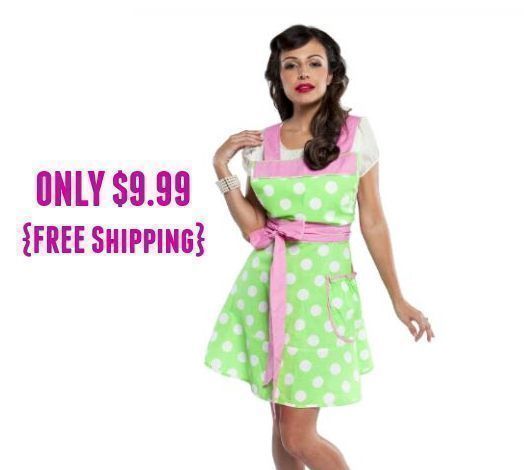 Flirty Aprons: Women’s Betty Lime Polka-dot Apron $9.99 + FREE Shipping