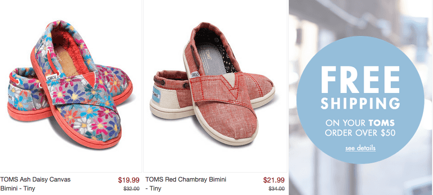 Zulily: Tom’s Shoes Up to 40% OFF + FREE Shipping on $50 or More